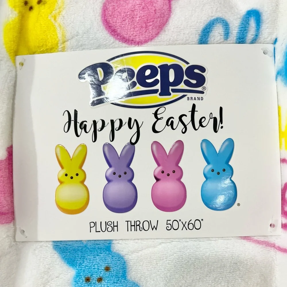 Chillin With My Peeps Throw Blanket Soft Plush Chicks & Easter Bunnies 50”x 60”